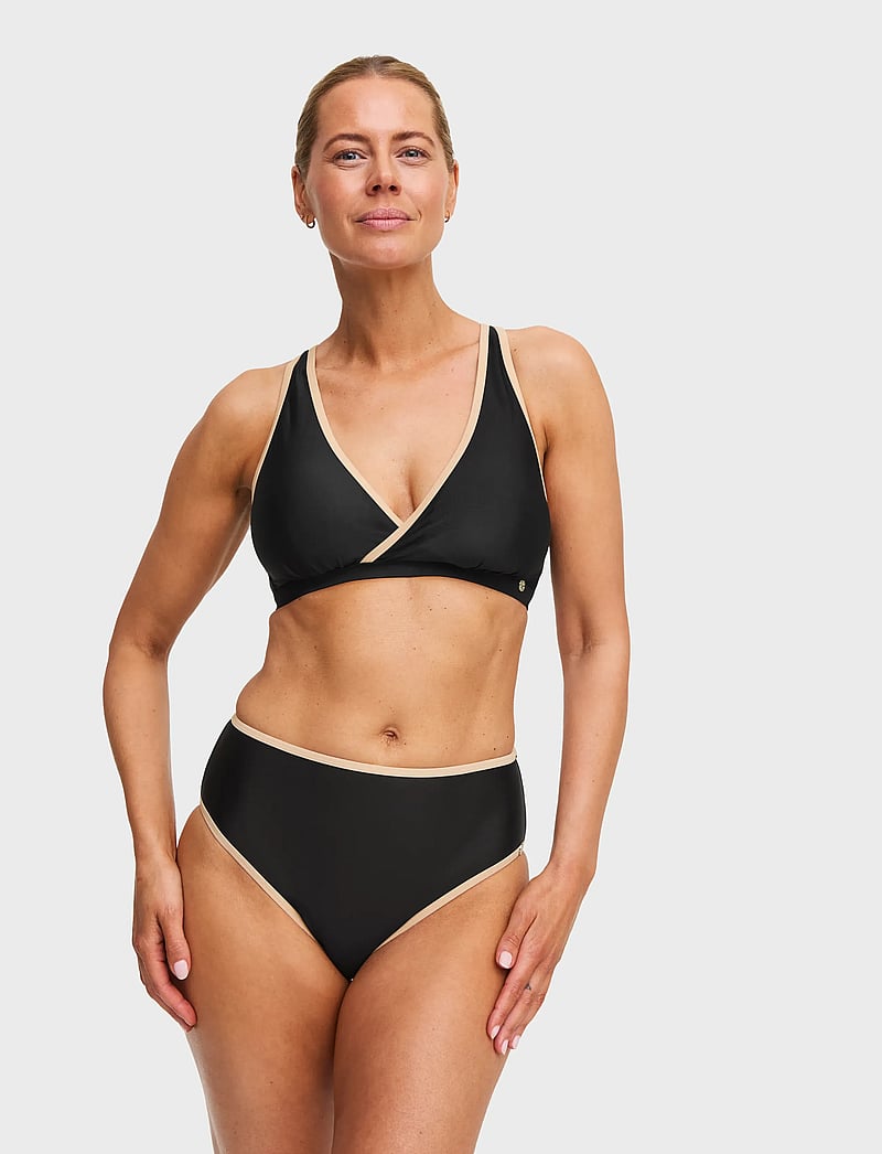 Swegmark - MAUI HALTERNECK BIKINI BRA - dreieck-bikini-oberteile - black/beige - 0