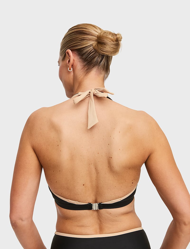 Swegmark - MAUI HALTERNECK BIKINI BRA - dreieck-bikini-oberteile - black/beige - 4