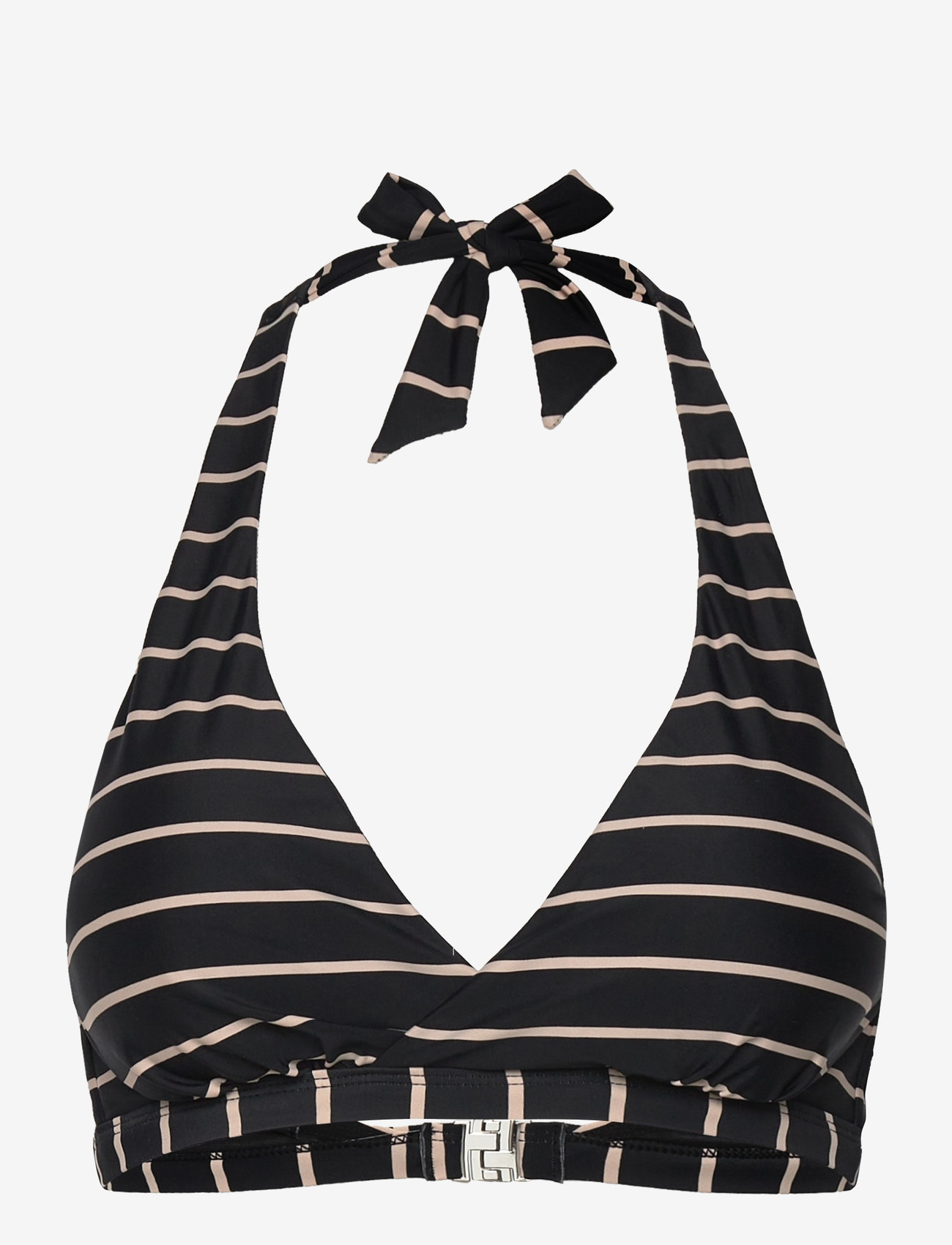 Swegmark - MAUI HALTERNECK BIKINI BRA - dreieck-bikini-oberteile - black/beige stripe - 1