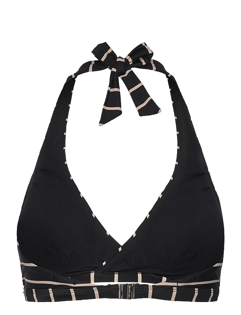 Swegmark - MAUI HALTERNECK BIKINI BRA - dreieck-bikini-oberteile - black/beige stripe - 2