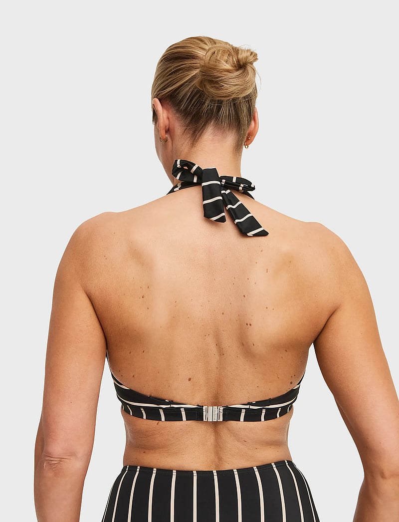 Swegmark - MAUI HALTERNECK BIKINI BRA - dreieck-bikini-oberteile - black/beige stripe - 3
