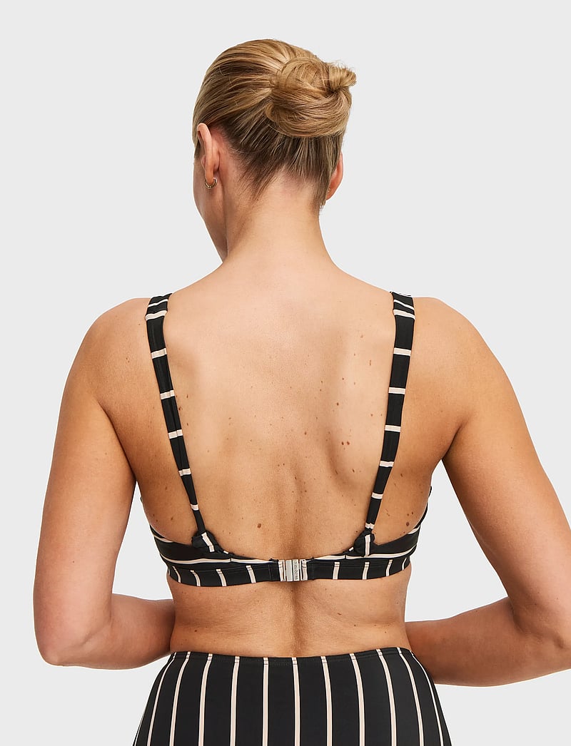Swegmark - MAUI HALTERNECK BIKINI BRA - dreieck-bikini-oberteile - black/beige stripe - 4