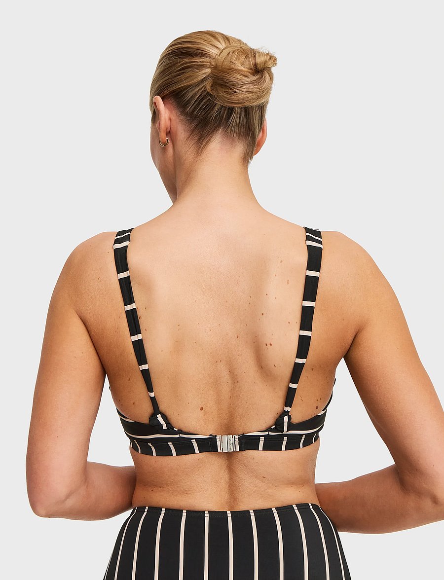 Swegmark - MAUI HALTERNECK BIKINI BRA - dreieck-bikini-oberteile - black/beige stripe - 4
