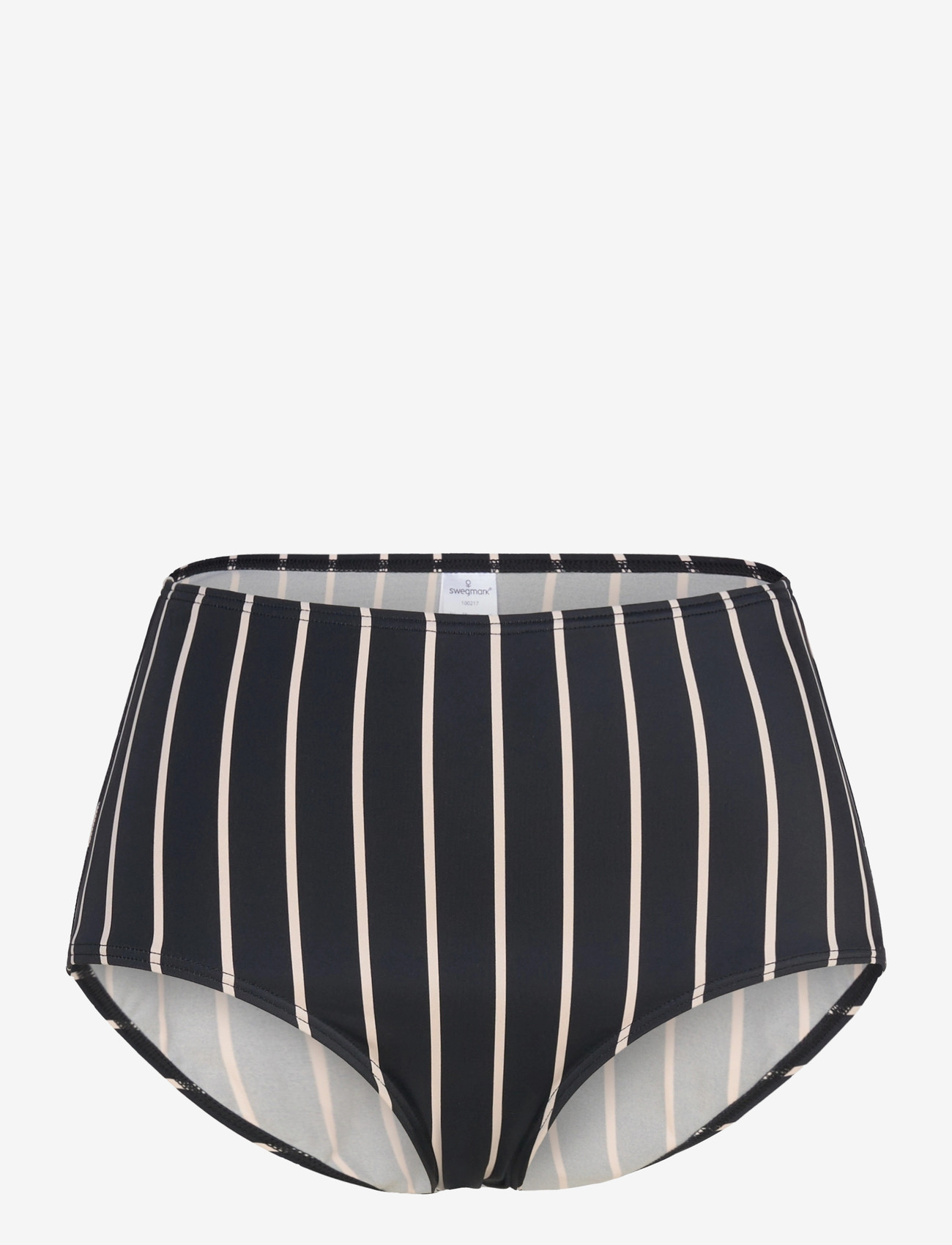 Swegmark - PORTOFINO HIGH WAIST BIKINI BRIEFS - bikini briefs - black/beige stripe - 1