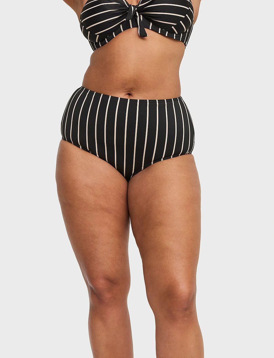 Swegmark - PORTOFINO HIGH WAIST BIKINI BRIEFS - bikini-slips - black/beige stripe - 3
