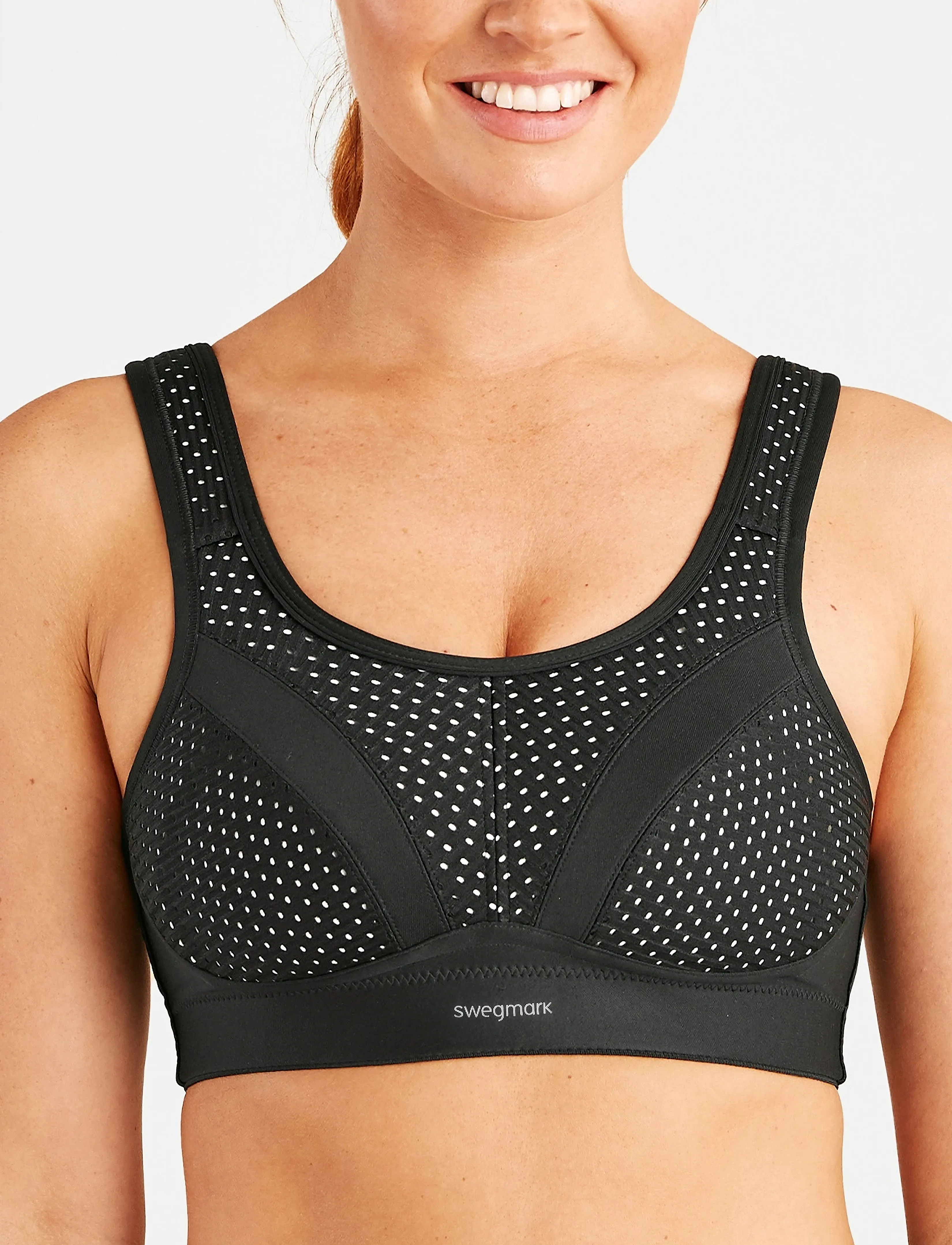 Swegmark Incredible Sports Bra Extreme Support Black, Kvinder, Høj Støtte Sports BH, Sort, Str: D x 100