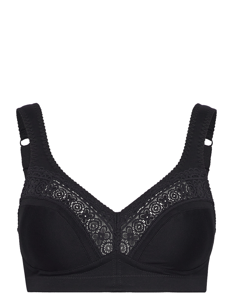 Swegmark - Cotton Star soft bra Black - non wired bras - black - 1