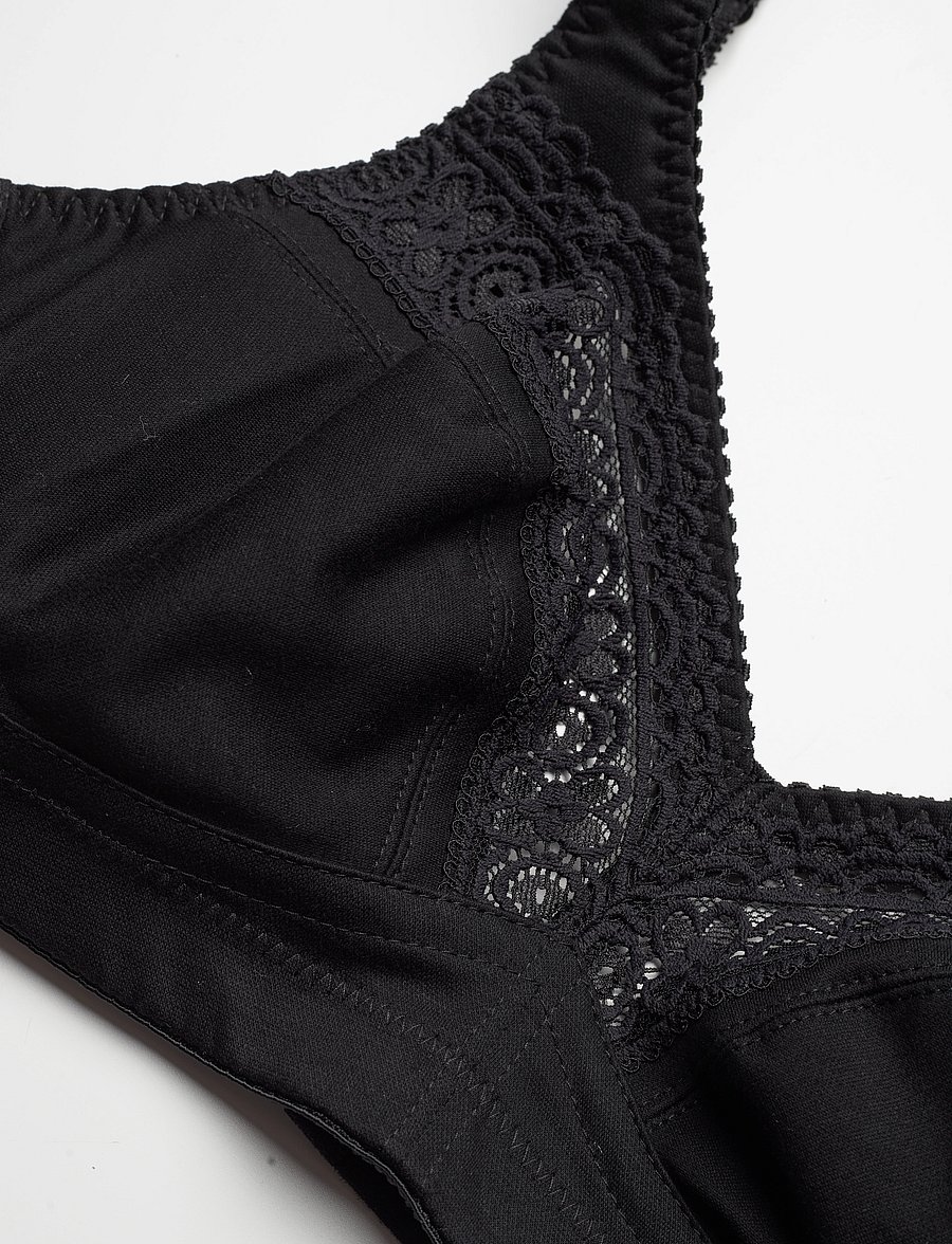 Swegmark - Cotton Star soft bra Black - non wired bras - black - 5