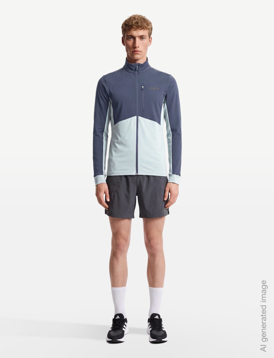 Swix - Pace Hybrid Full Zip Midlayer M - kampsunid ja vahekihid - 75114-dark navy/fog - 0