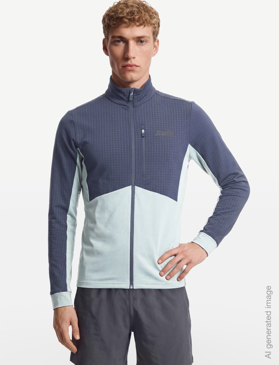 Swix - Pace Hybrid Full Zip Midlayer M - kampsunid ja vahekihid - 75114-dark navy/fog - 3