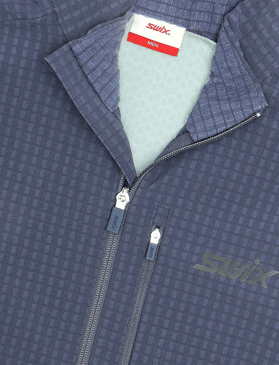 Swix - Pace Hybrid Full Zip Midlayer M - kampsunid ja vahekihid - 75114-dark navy/fog - 2