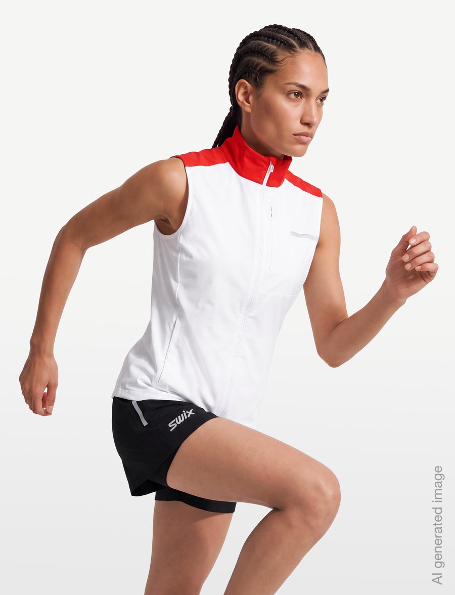 Swix - Roadline Wind Vest W - outdoor - 00035-bright white/fiery red - 3