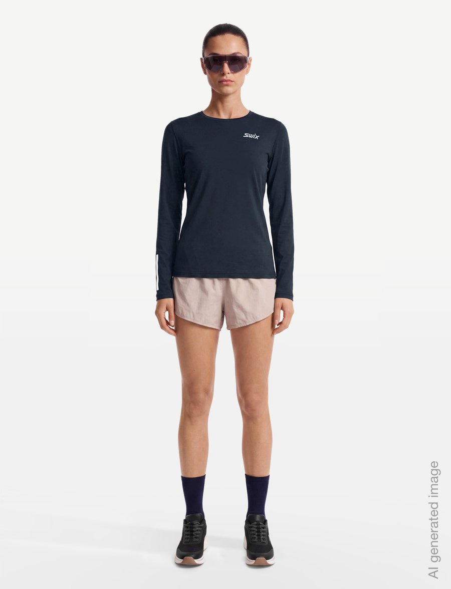 Swix - Pace NTS Long Sleeve Baselayer Top W - baselayer overdele - 75100-dark navy - 0