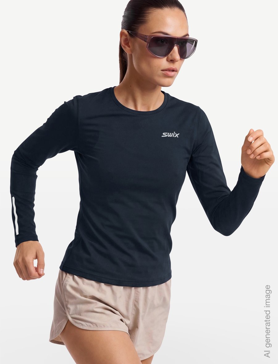 Swix - Pace NTS Long Sleeve Baselayer Top W - baselayer overdele - 75100-dark navy - 3