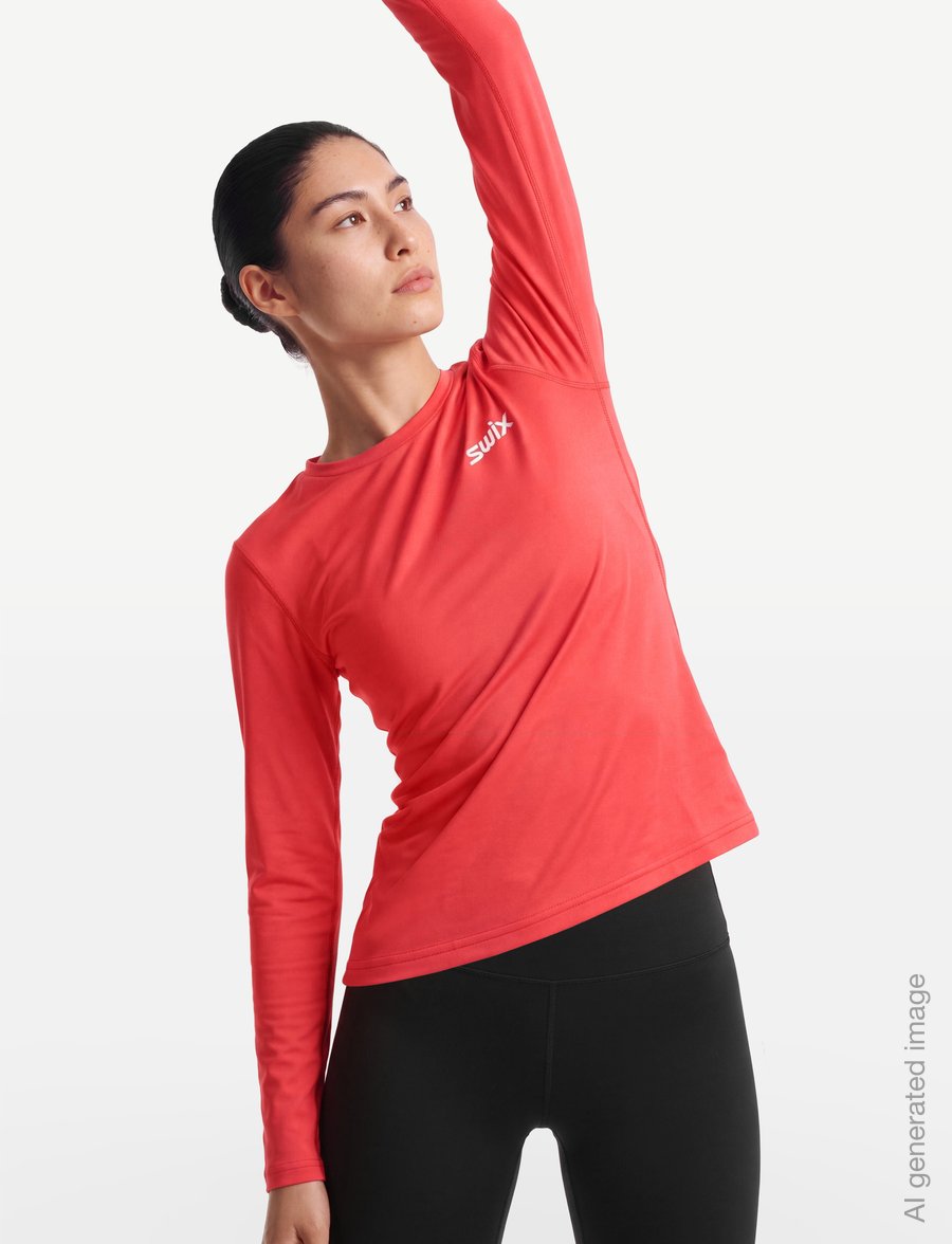 Swix - Pace NTS Long Sleeve Baselayer Top W - funktionsunterwäsche - oberteile - 91002-cayenne - 3