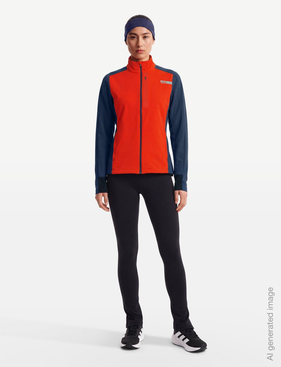 Swix - Roadline Wind Jacket W - sportsjakker - 99980-fiery red/lake blue - 0