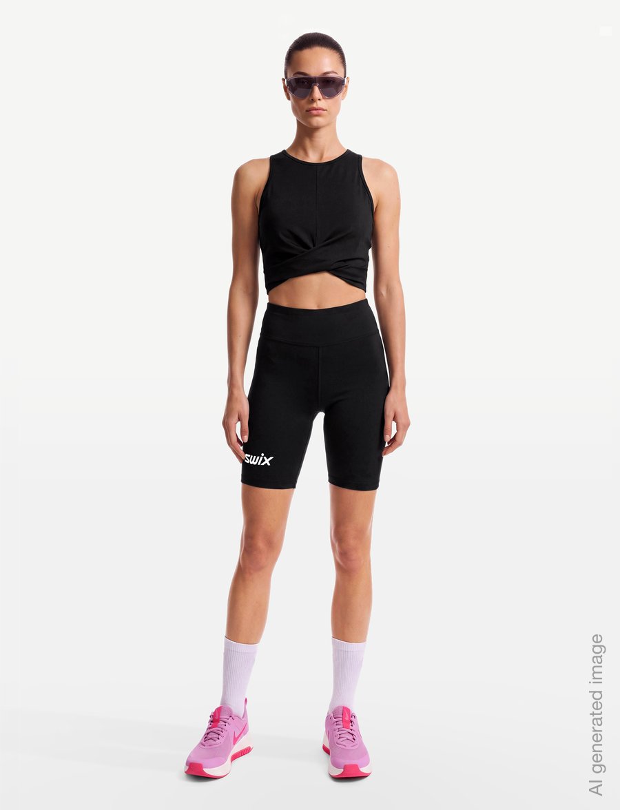 Swix - Pace High Waist Half Tights W - løbeshorts - 10000-black - 0