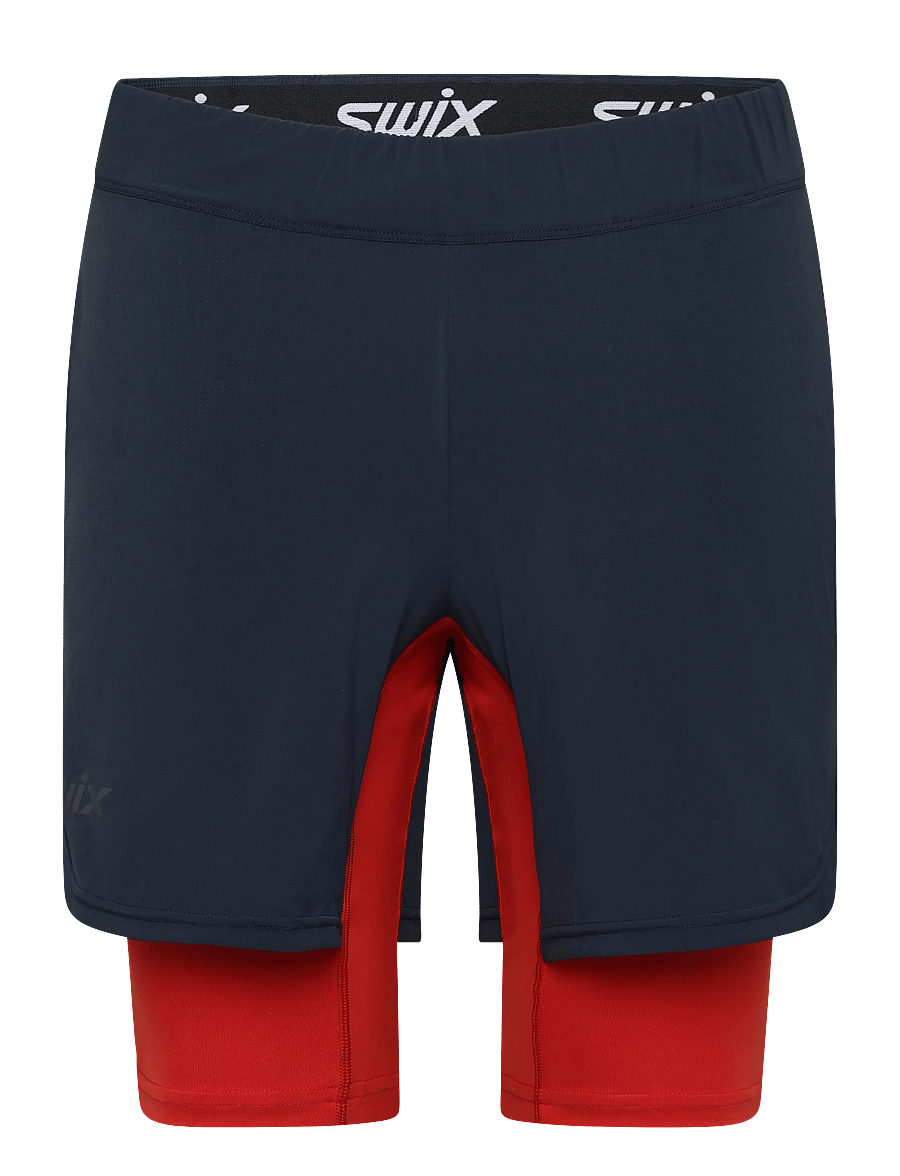 Swix - Pace Hybrid Shorts M - laufshorts - 75115-dark navy / lava - 0