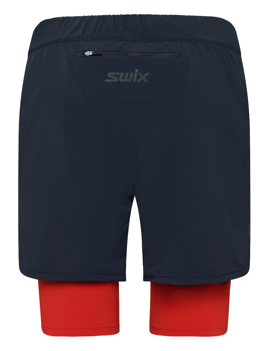 Swix - Pace Hybrid Shorts M - laufshorts - 75115-dark navy / lava - 1