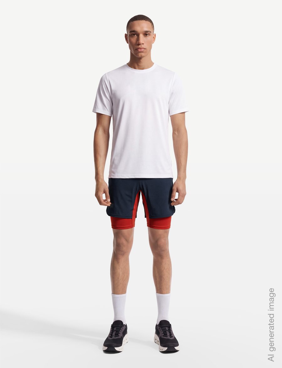 Swix - Pace Hybrid Shorts M - laufshorts - 75115-dark navy / lava - 0