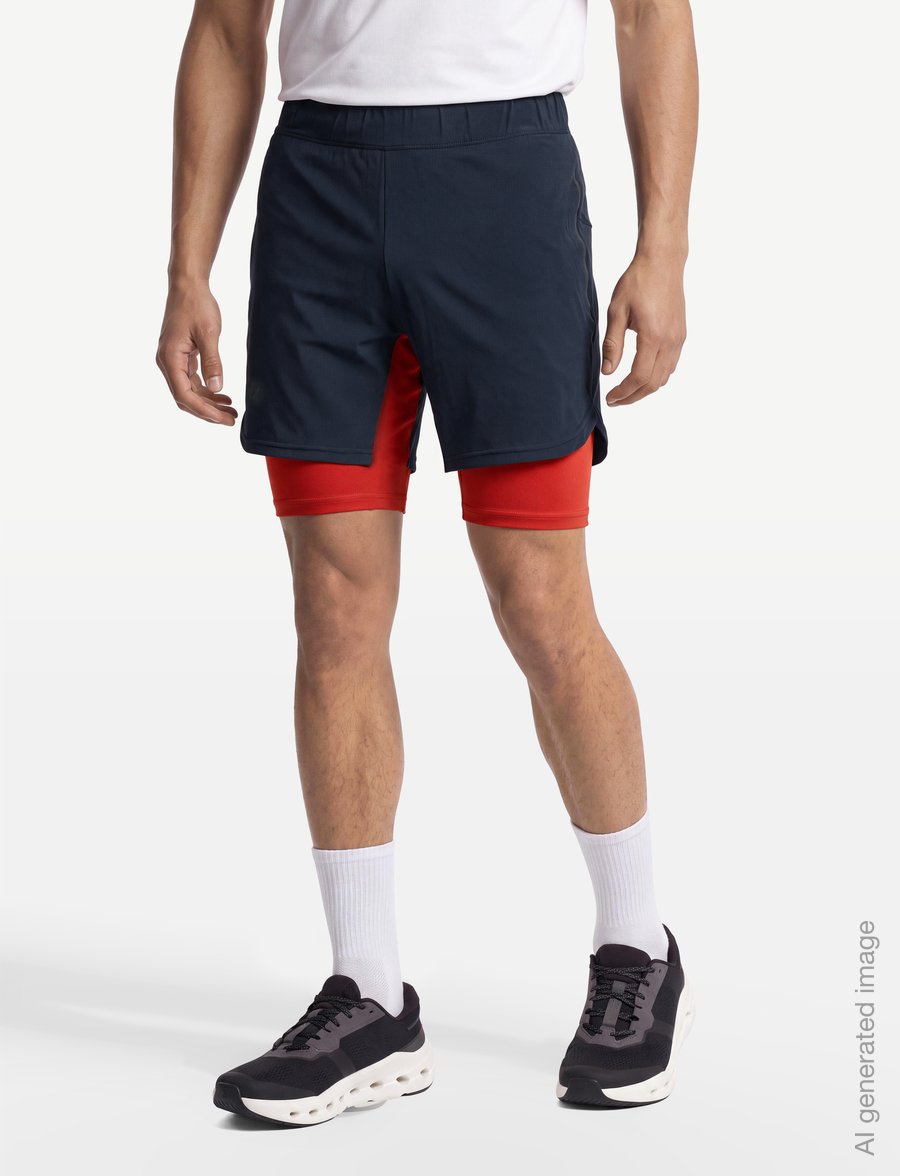 Swix - Pace Hybrid Shorts M - laufshorts - 75115-dark navy / lava - 3