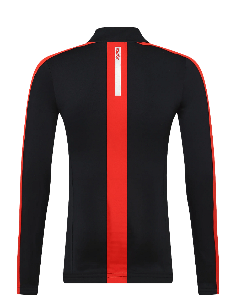 Swix - Roadline NTS Half Zip Baselayer Top M - baselayer overdele - 10070-black/fiery red - 1