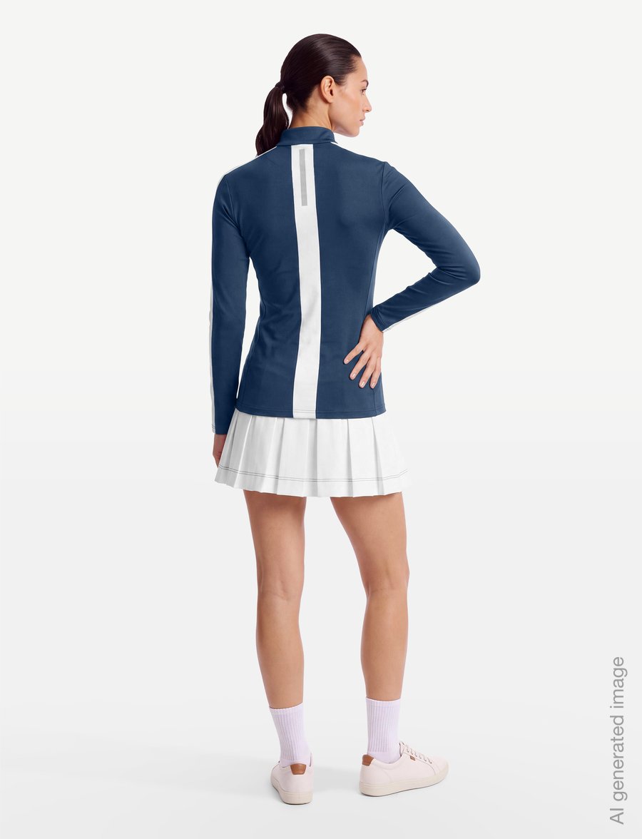 Swix - Roadline NTS Half Zip Baselayer Top W - baselayer overdele - 75401-lake blue/bright white - 4