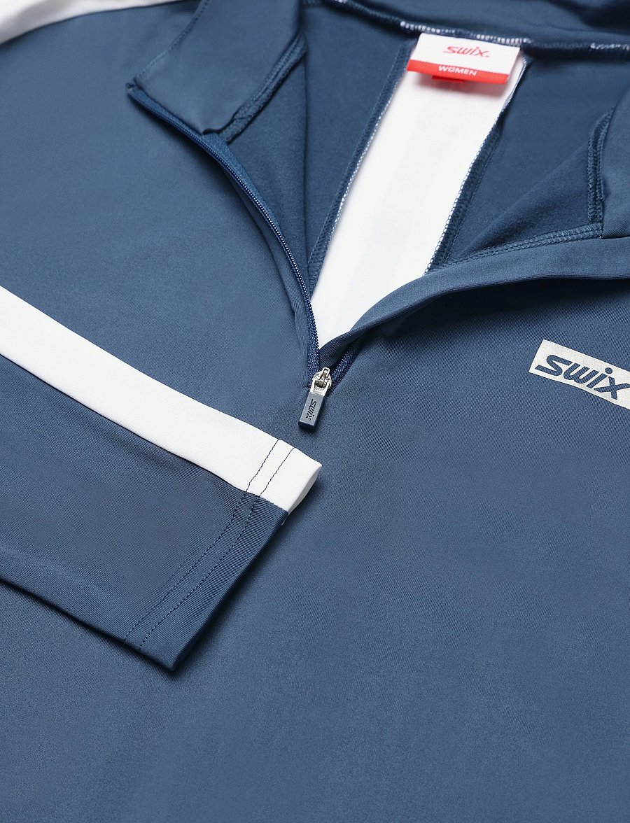 Swix - Roadline NTS Half Zip Baselayer Top W - funktionsunterwäsche - oberteile - 75401-lake blue/bright white - 2
