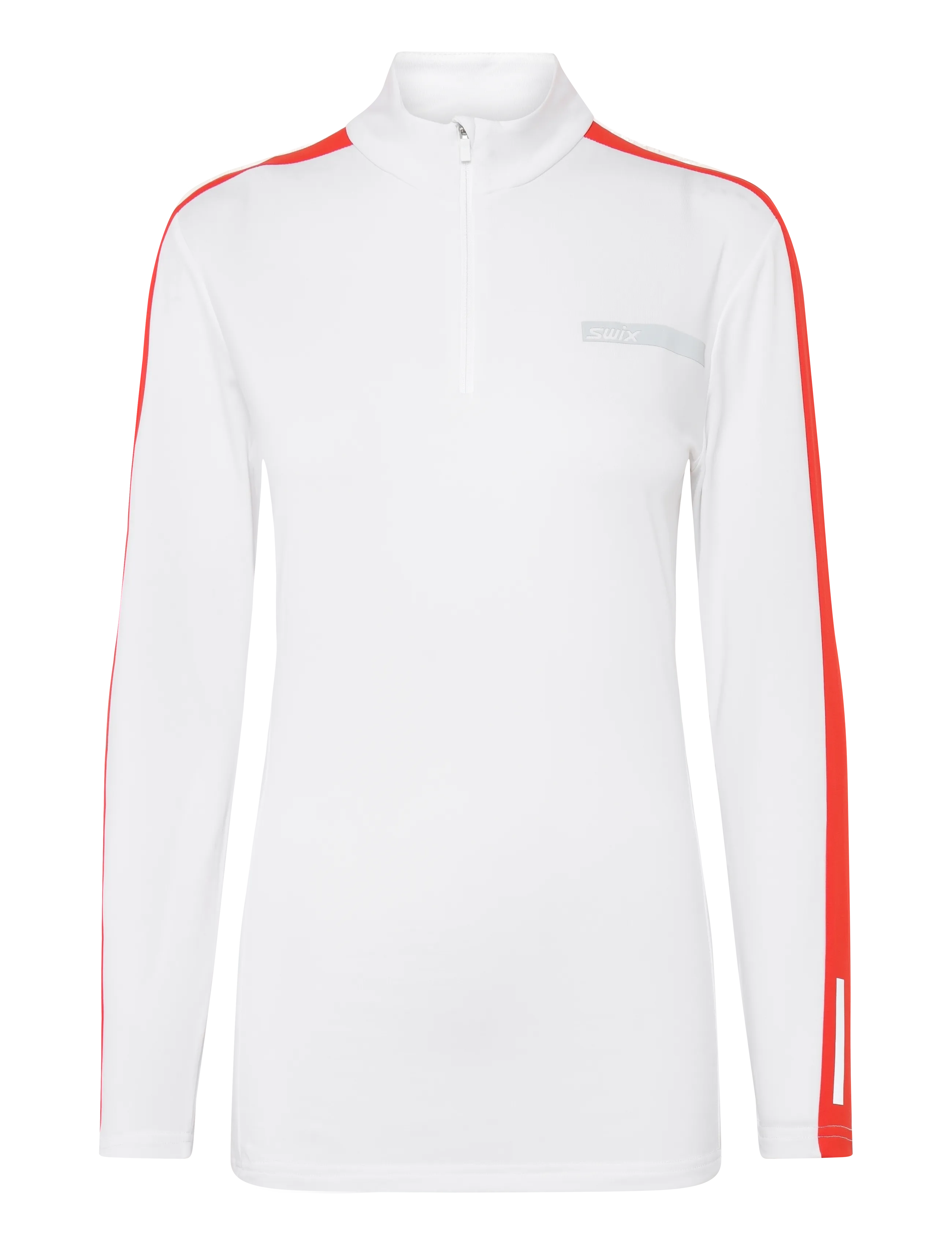 Swix Roadline NTS Half Zip Baselayer Top W - Baselayer - 00035-BRIGHT WHITE/FIERY RED / white