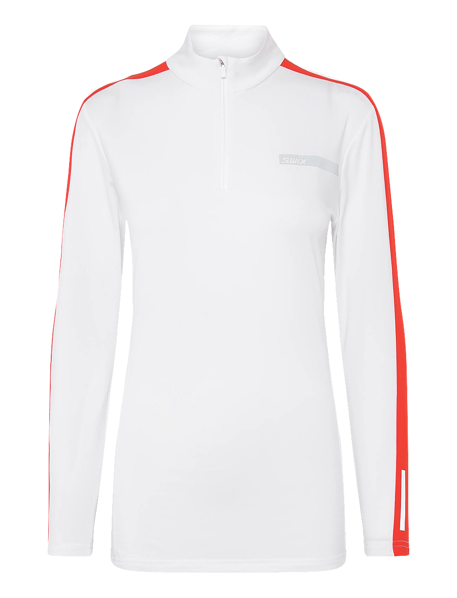 Swix - Roadline NTS Half Zip Baselayer Top W - 00035-bright white/fiery red - 0