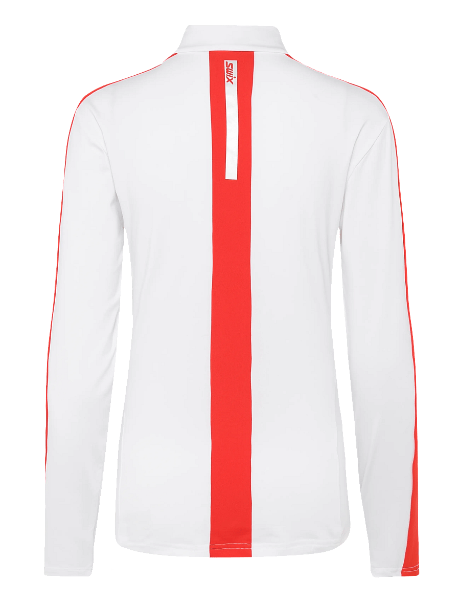 Swix - Roadline NTS Half Zip Baselayer Top W - 00035-bright white/fiery red - 1