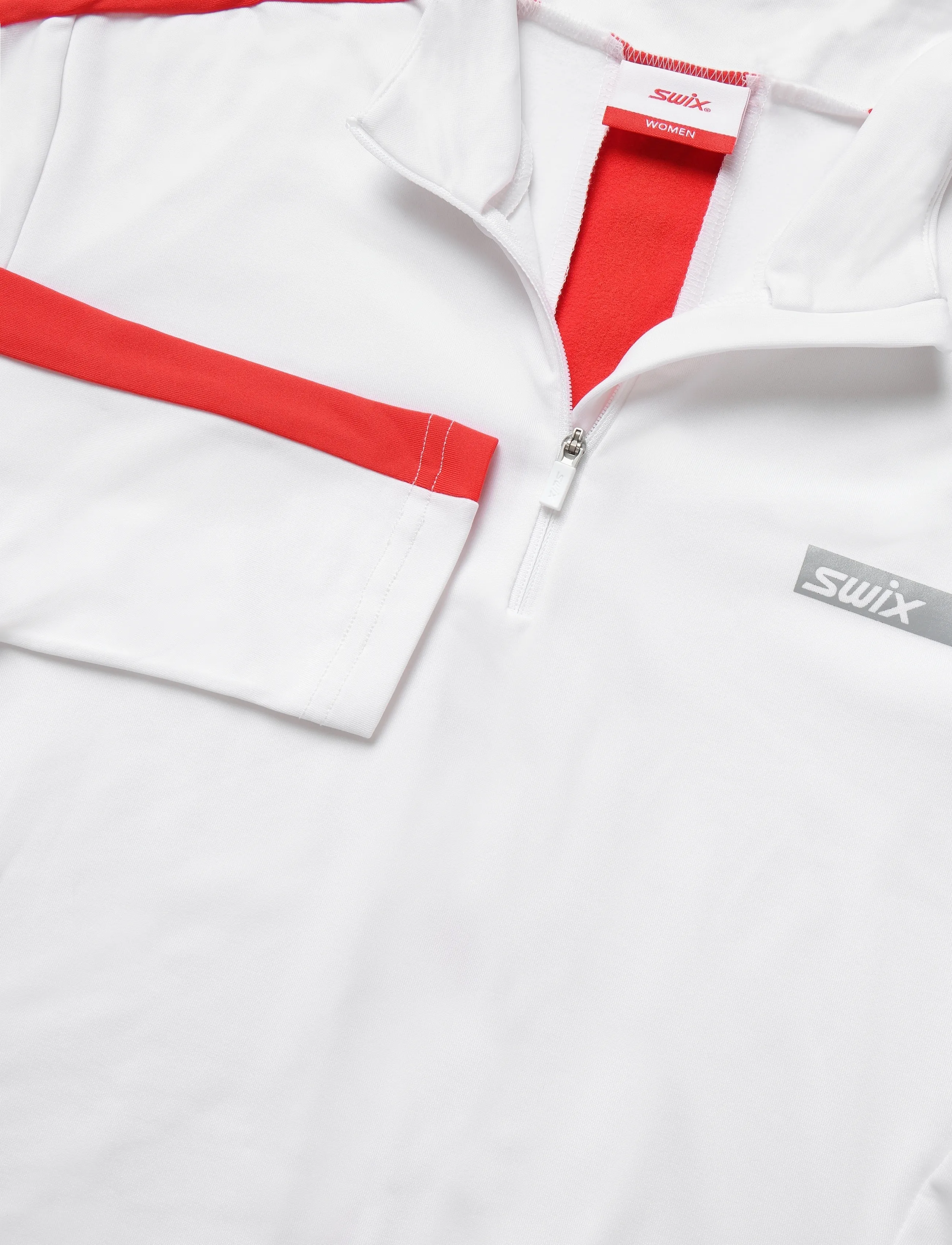 Swix - Roadline NTS Half Zip Baselayer Top W - 00035-bright white/fiery red - 2