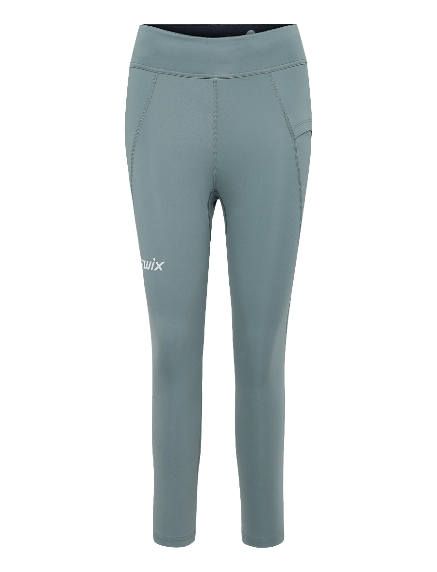 Swix - Pace High Waist Cropped Tights W - lauftights - 71602-dark fog - 0