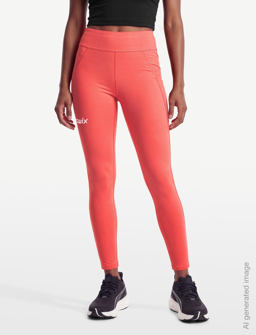 Swix - Pace High Waist Cropped Tights W - 7/8 pikkus - 91002-cayenne - 3