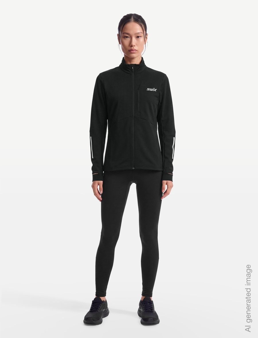 Swix - Pace Hybrid Full Zip Midlayer W - trainingsjacken - 10000-black - 0