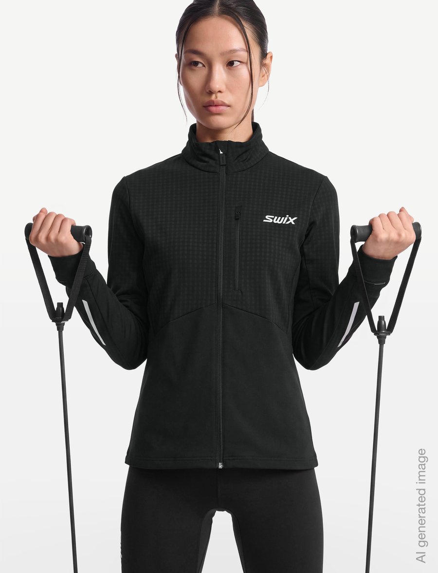Swix - Pace Hybrid Full Zip Midlayer W - trainingsjacken - 10000-black - 3