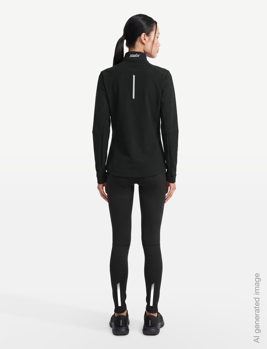 Swix - Pace Hybrid Full Zip Midlayer W - trainingsjacken - 10000-black - 4