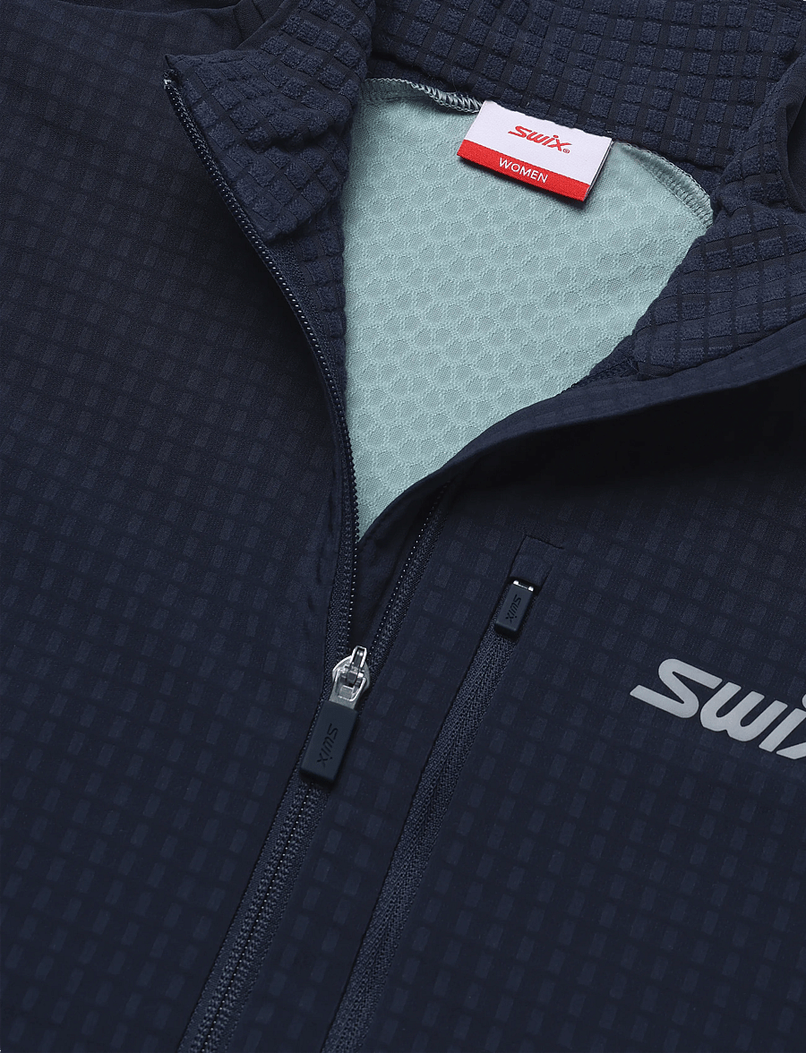Swix - Pace Hybrid Full Zip Midlayer W - 75114-dark navy/fog - 2