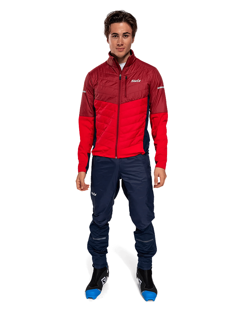 Swix - Nordic Warm Hybrid Jacket M - skidjackor - 94306-rhubarb red/swix red - 0