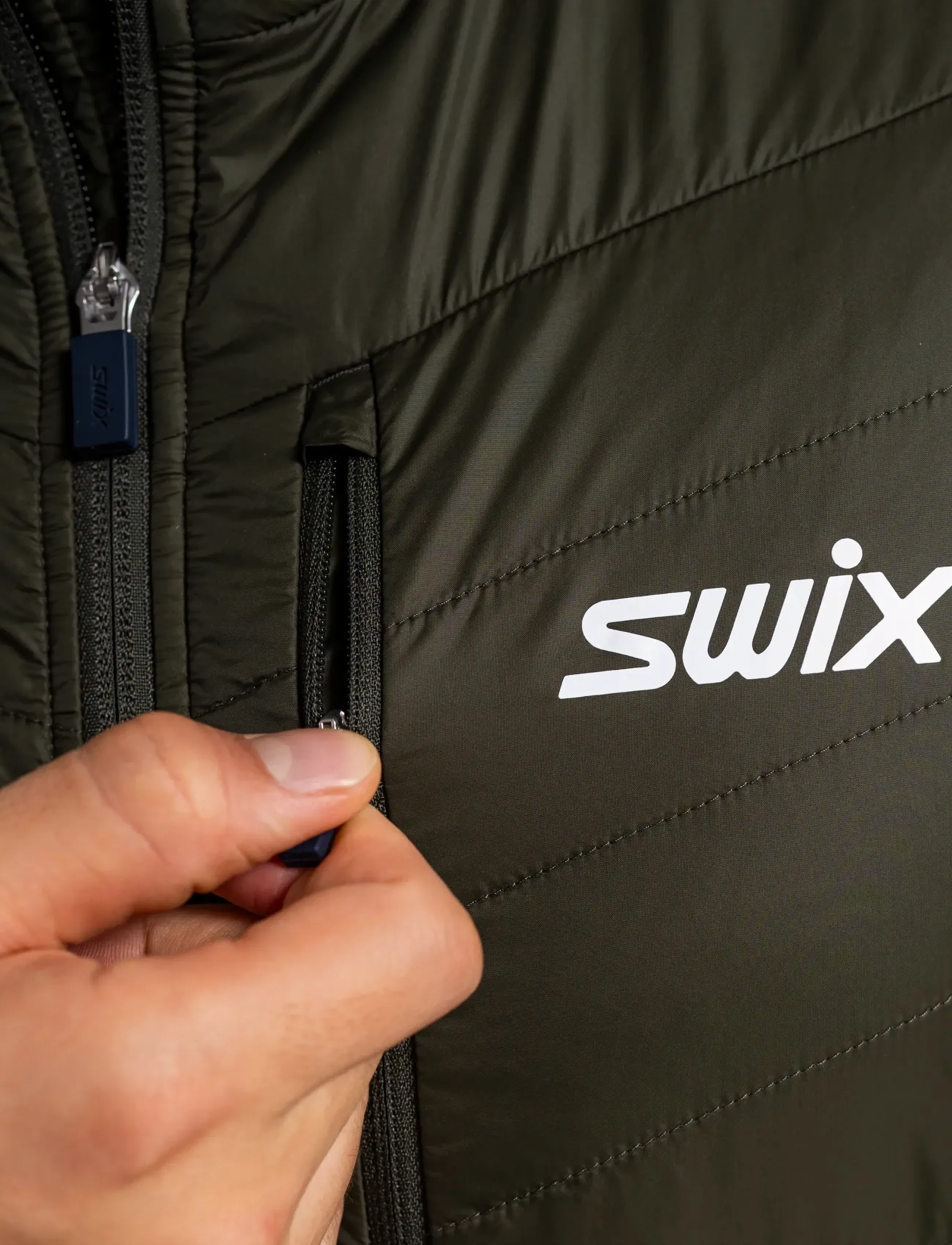 Swix - Nordic Warm Hybrid Jacket M - skijakker - 48101-olive/dark olive - 4
