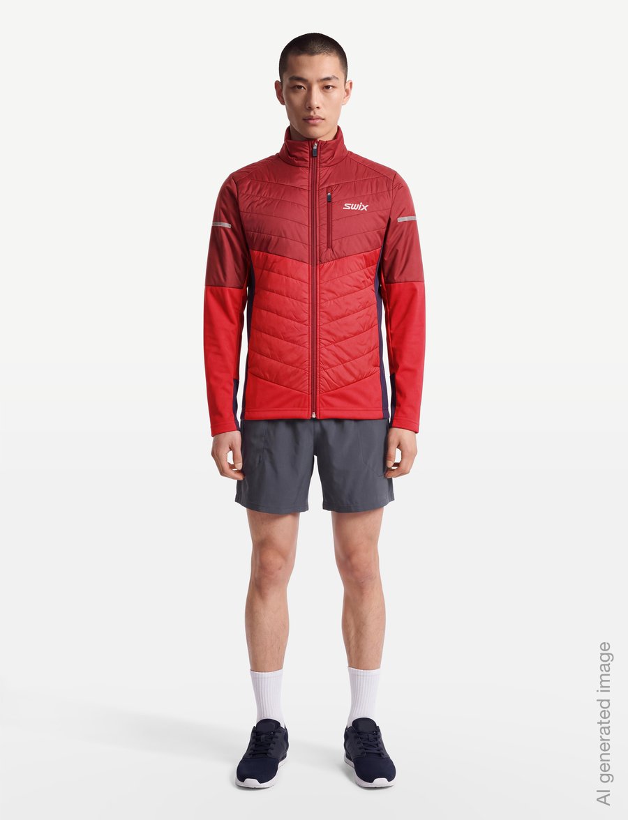 Swix - Nordic Warm Hybrid Jacket M - 94305-rhubarb red - 0
