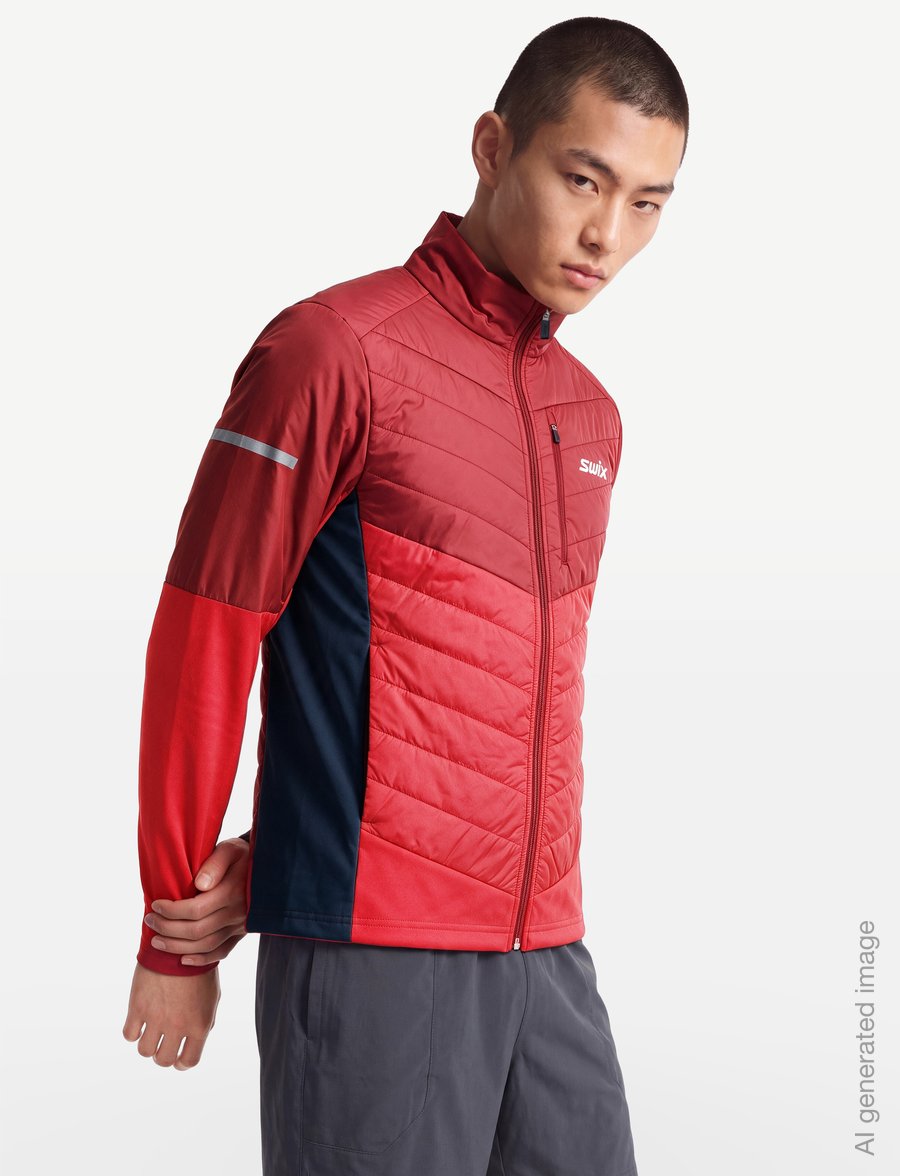 Swix - Nordic Warm Hybrid Jacket M - 94305-rhubarb red - 3