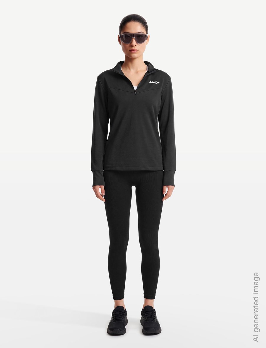 Swix - Nordic Midlayer W - långärmade tröjor - 10120-jet black - 0