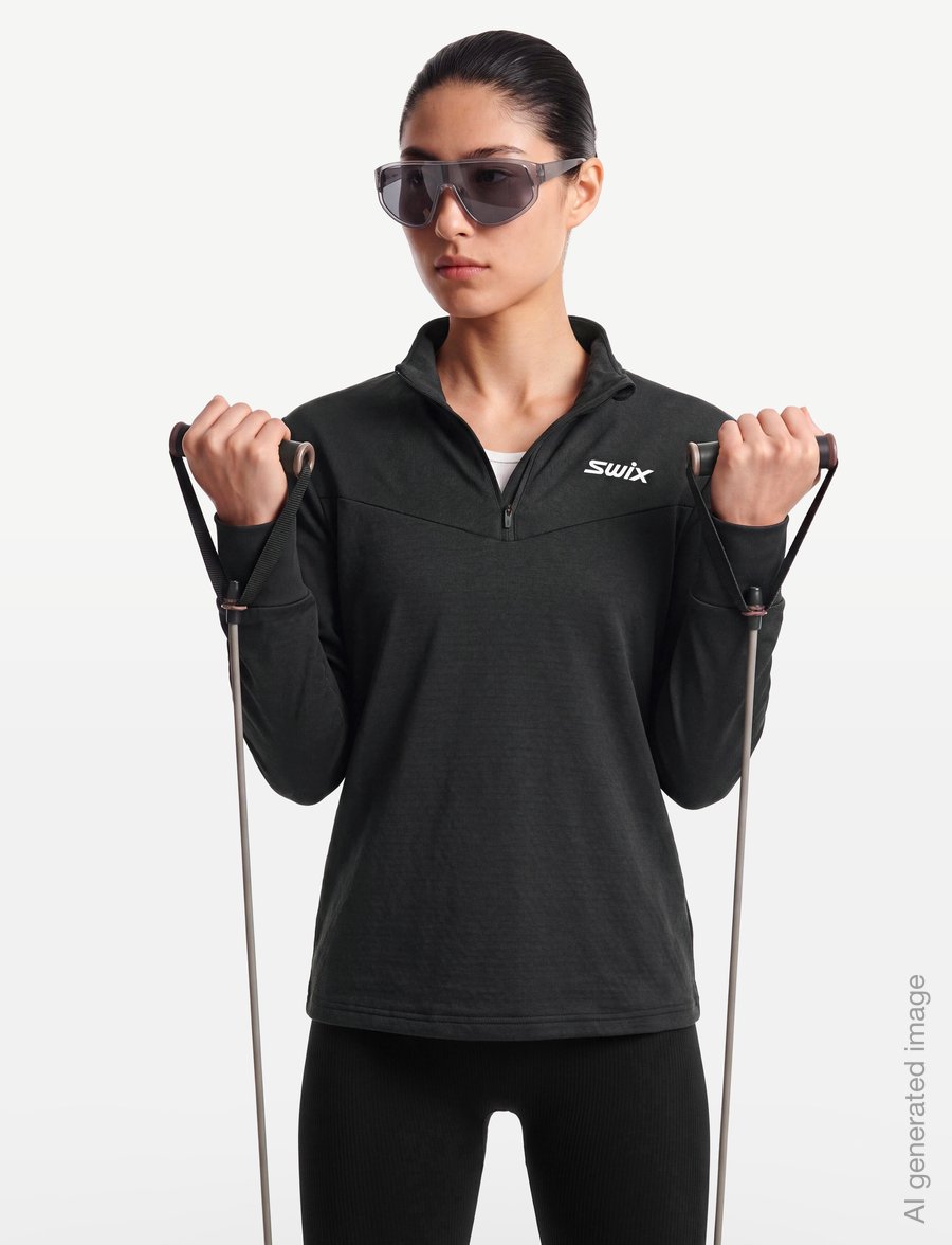 Swix - Nordic Midlayer W - långärmade tröjor - 10120-jet black - 3
