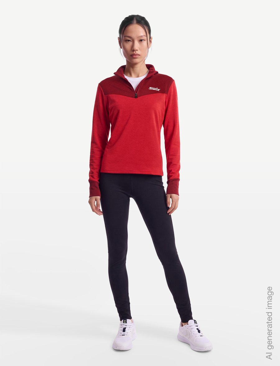 Swix - Nordic Midlayer W - långärmade tröjor - 99951-swix red/rhubarb red - 0