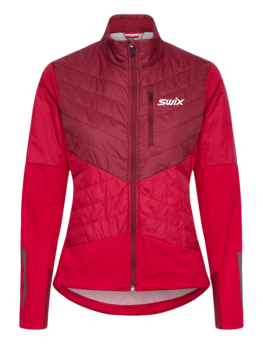 Swix - Nordic Warm Hybrid Jacket W - casual jackor - 94306-rhubarb red/swix red - 0