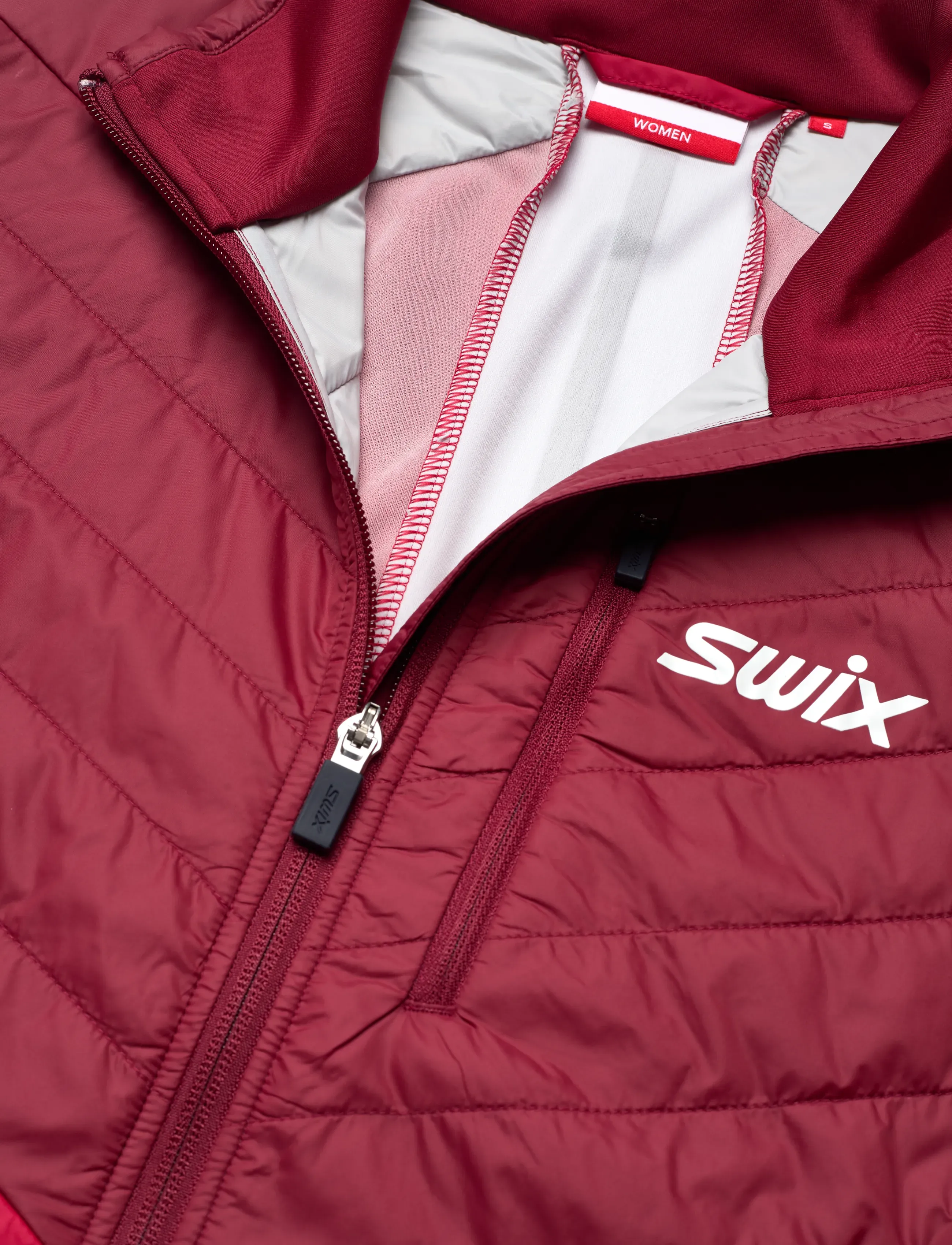 Swix - Nordic Warm Hybrid Jacket W - casual jackor - 94306-rhubarb red/swix red - 2