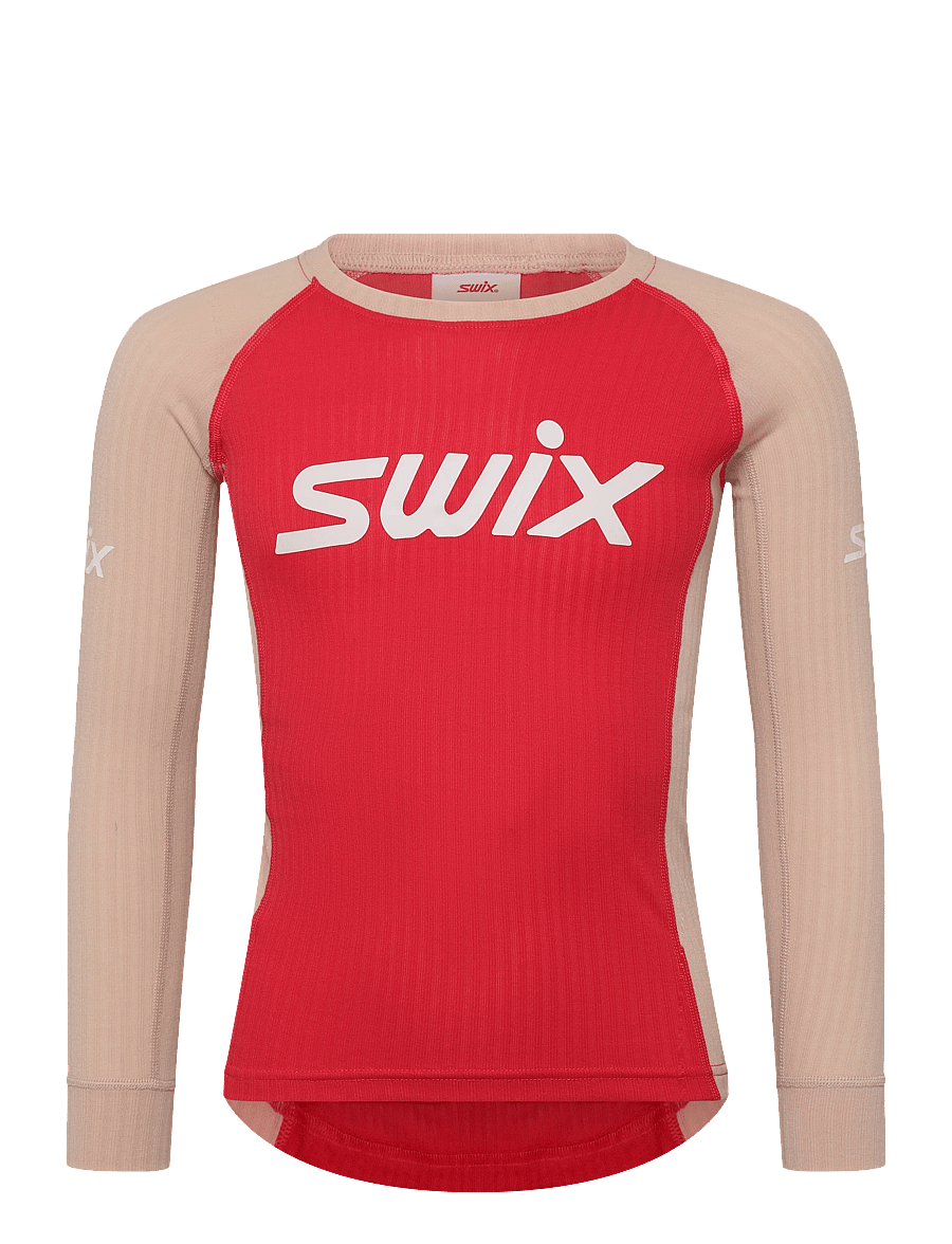 Swix - RaceX Classic Long Sleeve Jr - funktionsunterwäsche - oberteile - 97104-peach whip/ teaberry - 0