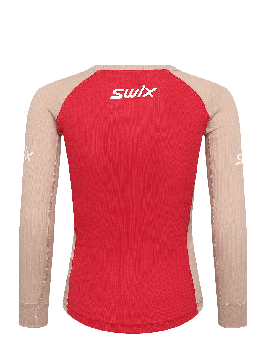 Swix - RaceX Classic Long Sleeve Jr - funktionsunterwäsche - oberteile - 97104-peach whip/ teaberry - 1