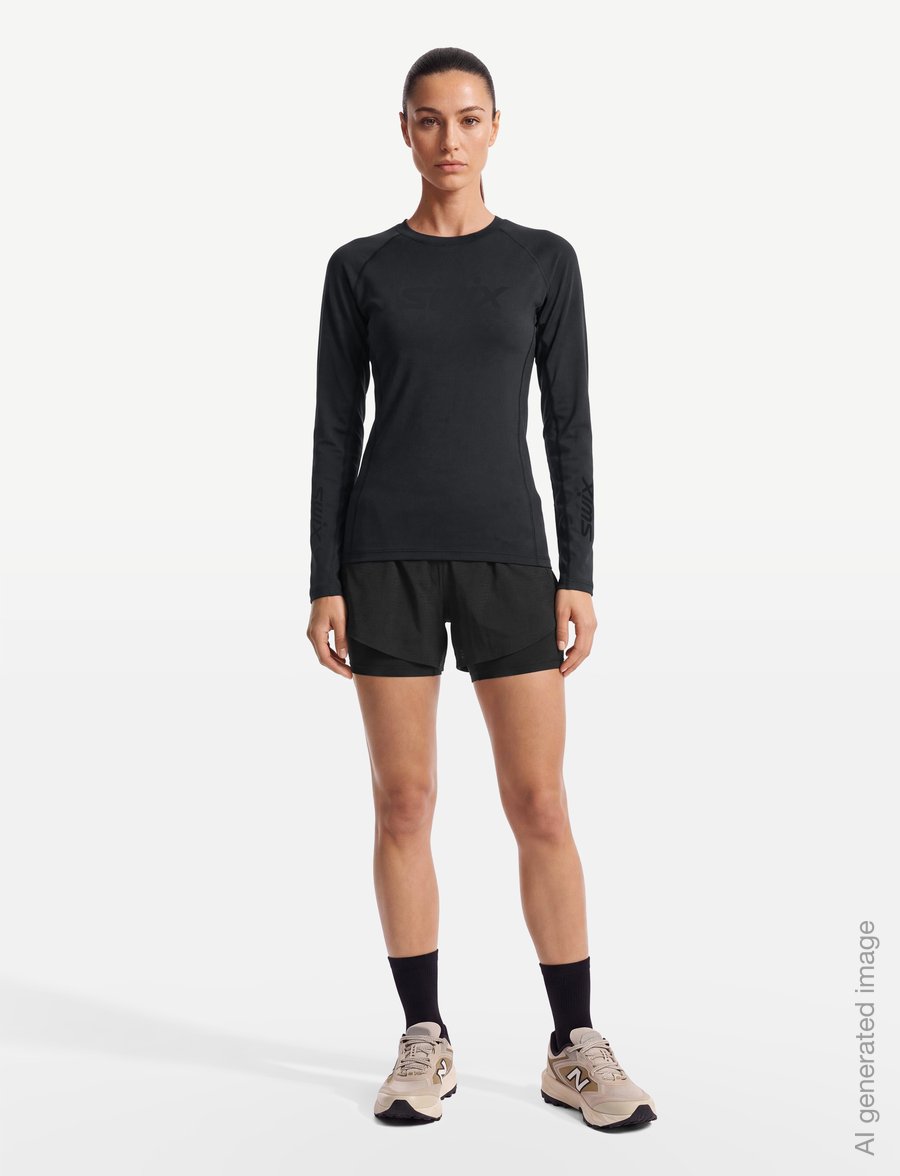 Swix - RaceX Dry Long Sleeve W - underställströjor - 10120-jet black - 0